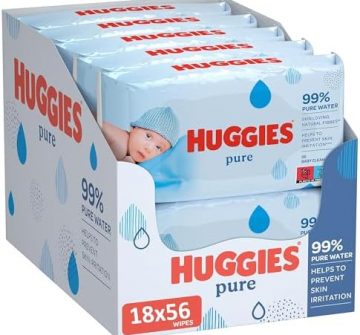 Huggies Pure, Baby Wipes, 18 Packs